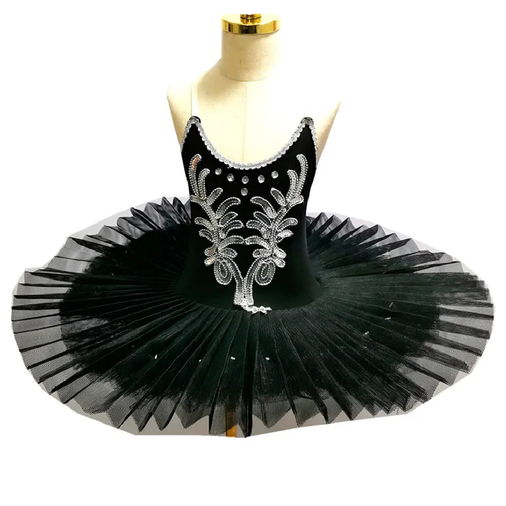 Black Ballet Tutu Skirt For Children's Swan Lake Costumes Kids Belly Dance Clothing Stage Performance Dress