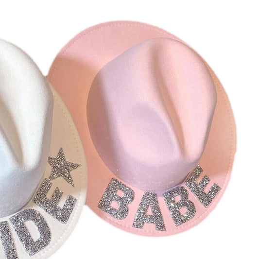 Bachelorette Party Hat  Bridal Fedora Party Bride Cowboy Hat Mrs Cowgirl Hat